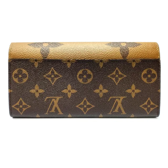 【Louis Vuitton 路易威登】M80726 經典Sarah系列 Reverse Giant帆布雙色信封式掀蓋錢包長夾(雙色)