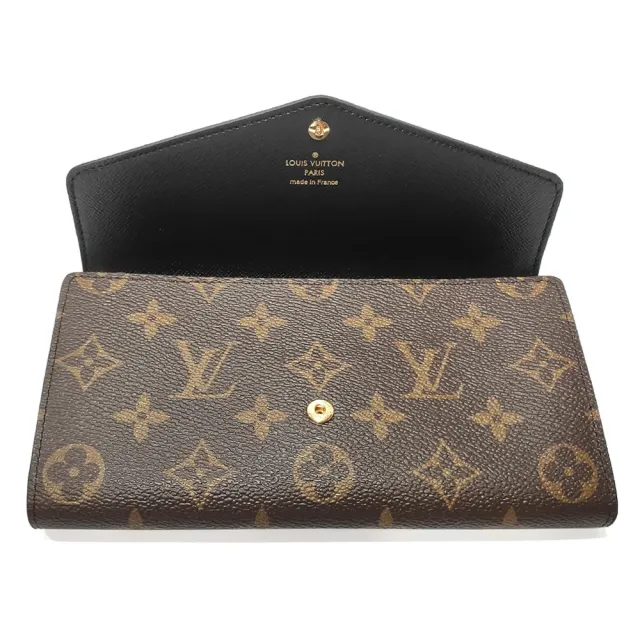 【Louis Vuitton 路易威登】M80726 經典Sarah系列 Reverse Giant帆布雙色信封式掀蓋錢包長夾(雙色)