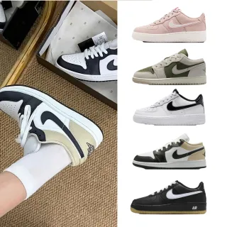 【NIKE 耐吉】運動鞋 休閒鞋 JORDAN 1 LOW GS FORCE 1 女鞋 大童鞋 男鞋 AJ1 AF1喬丹 多款(553560-153&)