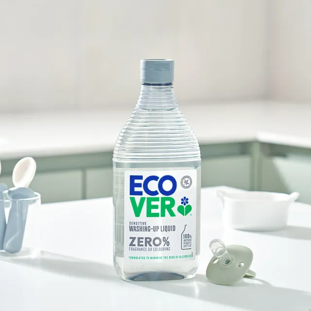 【ECOVER 宜珂】無添加ZERO低敏洗碗精450ml(嬰幼兒奶瓶 碗盤餐具洗潔精)