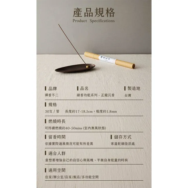 【inzense 禪香不二】正龍沉香(柔和調性 沉穩力道 正氣凜然 驅邪 居家淨化)