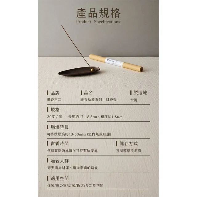 【inzense 禪香不二】財神香(善念 機遇 機運 神聖 純陽之氣)