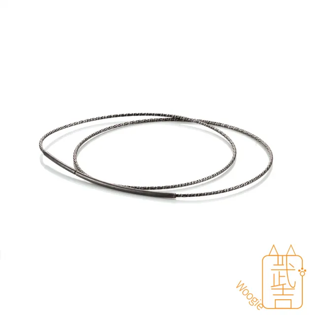 【Woogie武吉珠寶】義大利精品穿心設計純銀黑色套鍊(穿心鍊1-2mm螺旋點點可選)