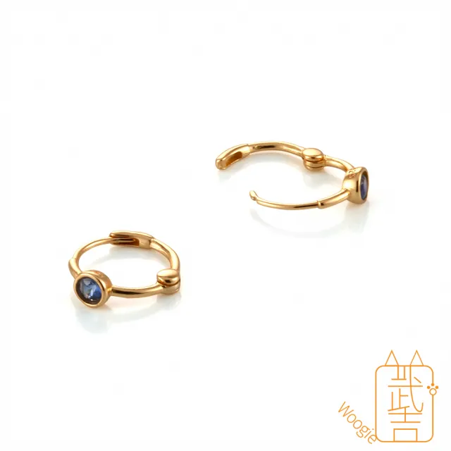 【Woogie武吉珠寶】精品藍寶石設計純銀耳環(4x4mm)