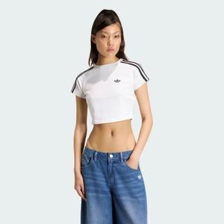 【adidas 愛迪達】Sst Baby Tee 女 T恤 運動上衣 休閒短袖 白 亞版 短版(KG3699)