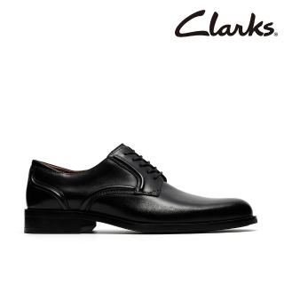 【Clarks】男鞋 Craft Remi Lace真皮寬楦素面德比鞋 正裝 紳士鞋 皮鞋(CLM86387D)