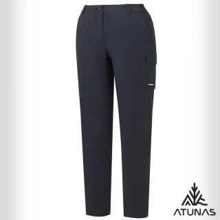 【ATUNAS 歐都納】女款吸濕排汗彈性休閒長褲(A1PAGZ03W黑/防曬抗UV/透氣舒適/日常)