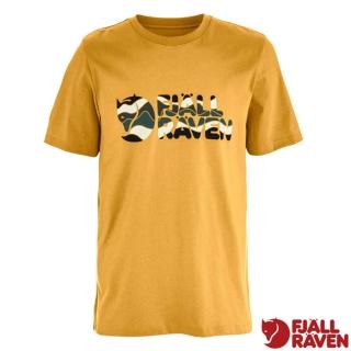 【Fjallraven】小狐狸 男 Multicolor Logo 透氣舒適有機棉針織圓領短袖T恤.休閒運動衫/ 12600268-160 赭黃
