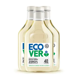 【ECOVER 宜珂】無添加ZERO親膚低敏洗衣精(1430ml x3罐)