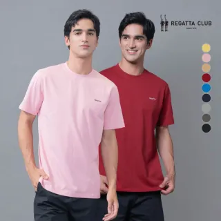 【Regatta Club】男裝短袖上衣 圓領純棉經典上衣 商務休閒必備單品 微厚磅棉T 匹克球首選(多色任選)