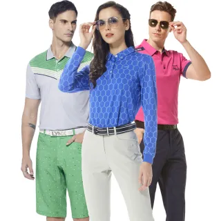 【Lynx Golf】零碼出清限定！吸濕排汗涼感修身機能滿版設計長短袖POLO衫/高爾夫球衫(山貓男女多款任選)