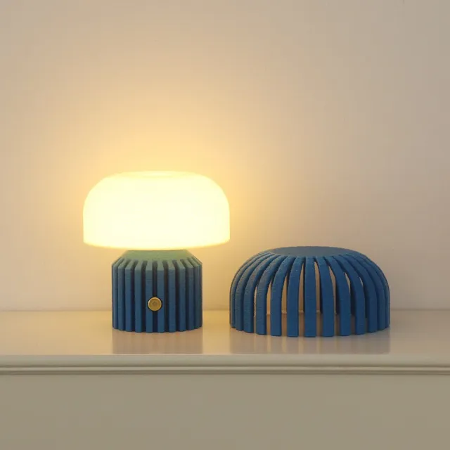 新奇攜帶式 USB 充電 3D 列印紋理桌燈 可拆卸設計 溫馨氛圍桌面小夜燈 質感創意燈飾