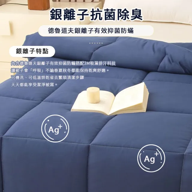 【Sleep Peacefully 寢室安居】3M銀離子抗菌可水洗烘乾四季被-雙人(棉被/四季被)
