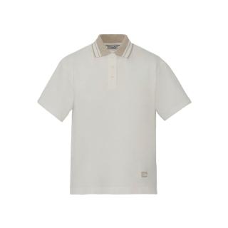 【Onitsuka Tiger】鬼塚虎-女款白色 LOGO 小標短版 POLO 衫(2182B774-100)