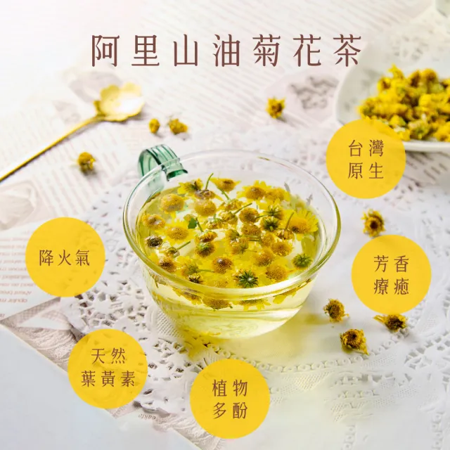 【慢悠仙】阿里山油菊花茶 25g X6袋 (花瓣/台灣/每袋可沖40壺/SGS無農藥/無咖啡因無糖/花草茶養生茶)