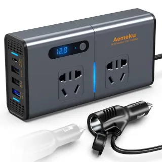 12V轉110V變壓器 200W逆變器(車載變壓器 電源轉換器 點煙器快充 PD車載充電器 車充插座 車載插座)