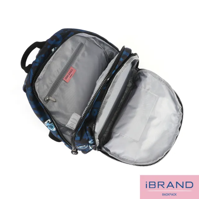 【iBrand】雙11 輕盈防潑水多口袋尼龍後背包(防水包 星空漫遊)