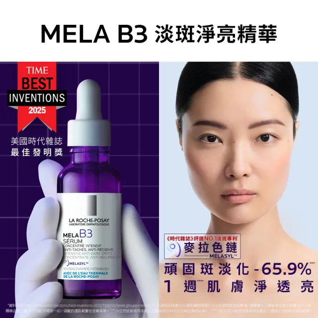 【理膚寶水】再睡5分鐘獨家聯名★MELA美白防曬禮盒組(MELA B3淡斑淨亮精華30ml+安得利MELA夏卡/亮白/淡斑)