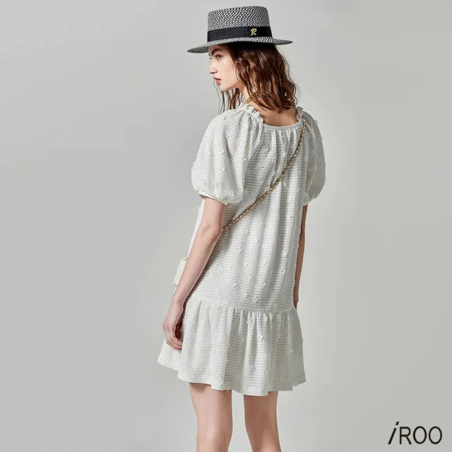 【iROO】光學白渡假小洋裝