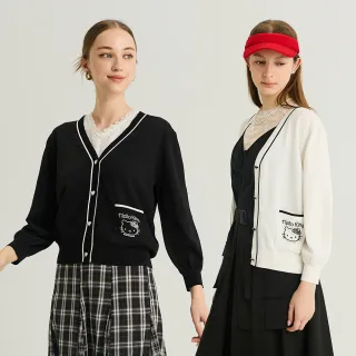【ILEY 伊蕾】Kitty聯名小香風針織外套(兩色；M-2L；1261515211)