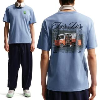 【NIKE 耐吉】NSW Tee LSE Cafe 男款 藍色 復古插畫 短袖上衣 IH1158-486
