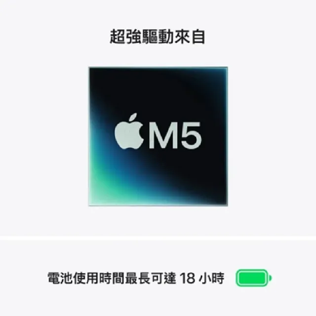 【Apple】MacBook Air 13.6吋 M5晶片 10核心CPU 與 8核心GPU 16G/512G SSD