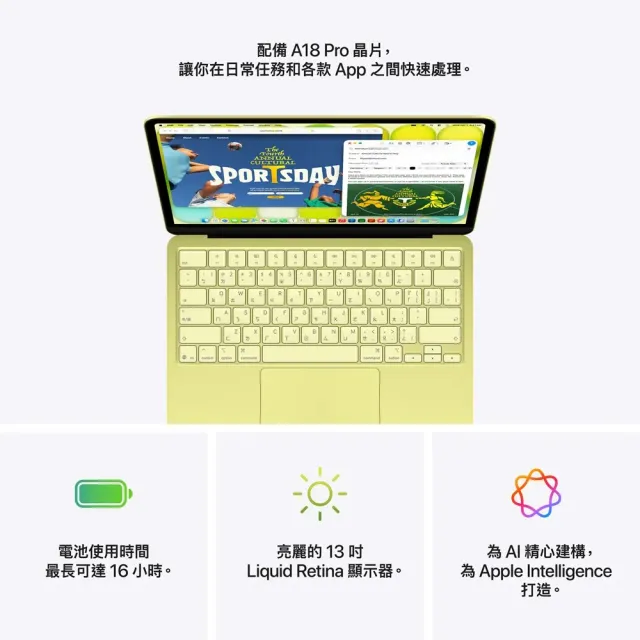 【Apple】MacBook Neo 13吋 A18 Pro 晶片 6核心CPU 與 5核心GPU 8G/512G SSD