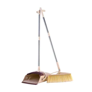 【樂居家】不沾手掃把畚箕組(掃把畚斗 可站立畚箕 防風掃把組 不沾手掃把)