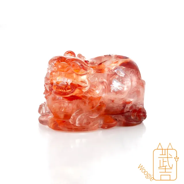 【Woogie武吉珠寶】精品錦鯉膠花水晶貔貅擺件(65x41mm)