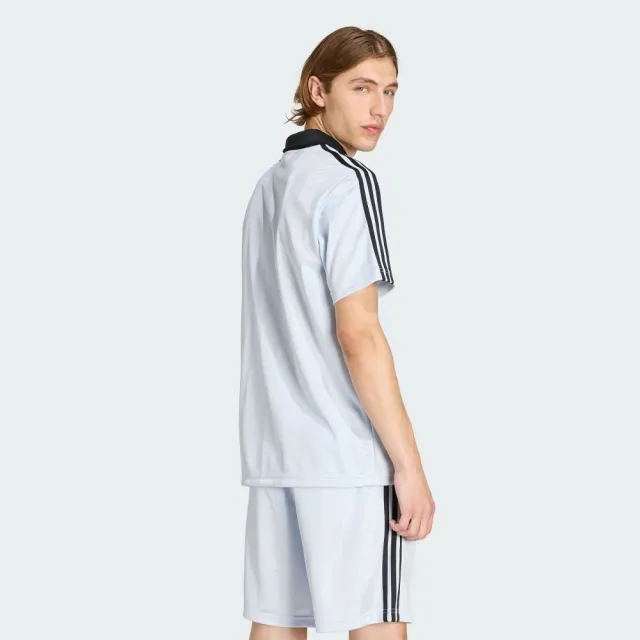 【adidas 愛迪達】短袖上衣(KE2453 男款ORIGINALS復古休閒V領短袖T恤 藍色)