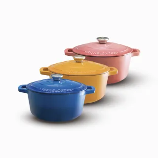 【Mins London】琺瑯鑄鐵鍋深鍋 24cm（櫻花粉）(湯鍋 IH爐 / 烤箱 / 電爐適用)