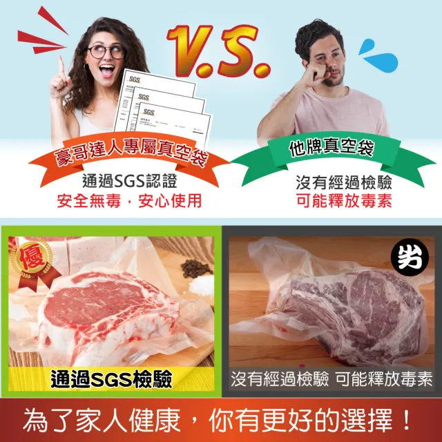 【豪割達人】★第三代★升級加寬x雙鍵x三段調溫抽真空機/保鮮包裝封口機/旅行收納(超值組-附袋小x10+大x25)