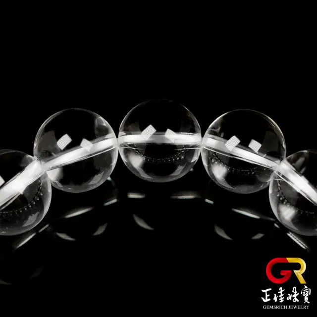 【正佳珠寶】白水晶 極品白水晶 12mm 白水晶手珠｜日本彈力繩(磁場能量之王)