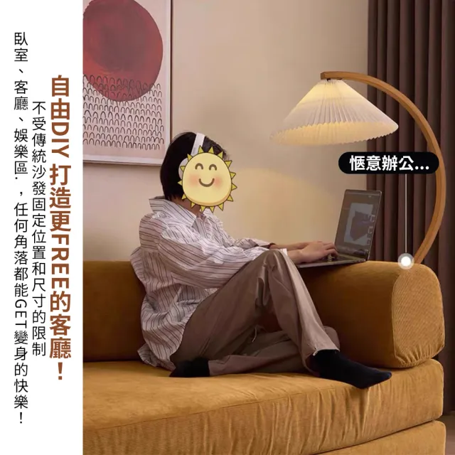 【R.H 獵戰】1.5米復古真空壓縮沙發床(雙人折疊兩用模組布藝懶人沙發 小戶型中古客廳沙發zal)