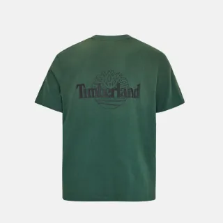 【Timberland】男款松綠色背面LOGO圖案T恤(A5SRUA6X)