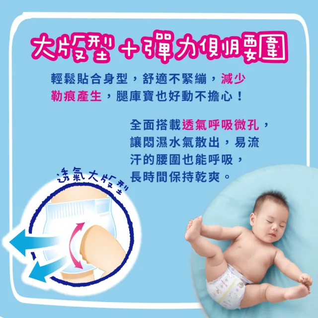 【妙而舒】瞬吸舒爽紙尿褲/尿布 M 3箱購(M66片x9包)