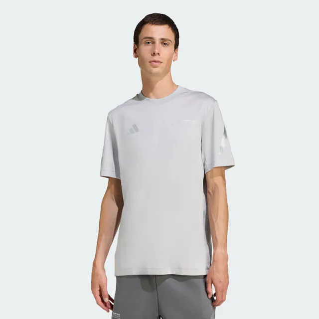 【adidas 愛迪達】Mer Sil Tee M 男 T恤 運動上衣 休閒短袖 淺灰(JW3481)