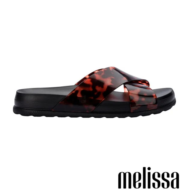 【Melissa】動物紋交叉寬帶平底拖鞋(花色)