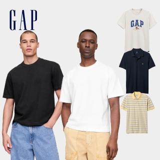 【GAP】男女裝 Logo純棉小熊印花刺繡圓領短袖T恤POLO衫-多款任選(607465&715775&708395&586306)