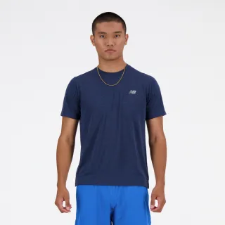 【NEW BALANCE】NB 涼感排汗短袖上衣_MT41253NNH_男性_藍色(美版 版型偏大)