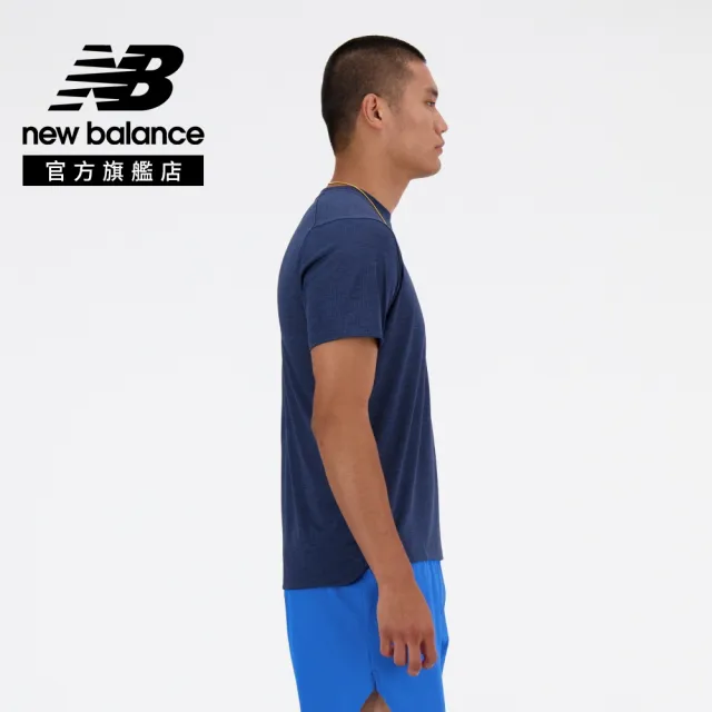 【NEW BALANCE】NB 涼感排汗短袖上衣_MT41253NNH_男性_藍色(美版 版型偏大)