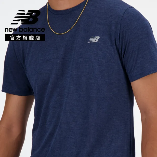 【NEW BALANCE】NB 涼感排汗短袖上衣_MT41253NNH_男性_藍色(美版 版型偏大)