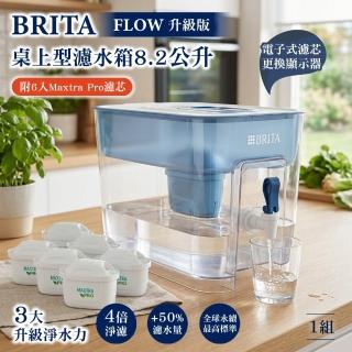 【BRITA】桌上型濾水箱 8.2公升x1組-附六入Maxtra Pro濾芯