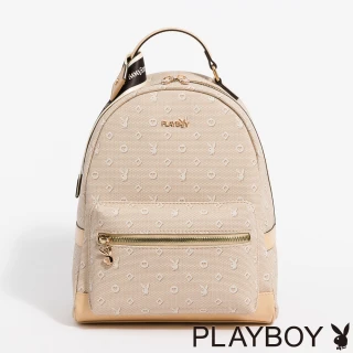 【PLAYBOY】PLAYBOY - 後背包  Bunny Love系列 - 卡其色