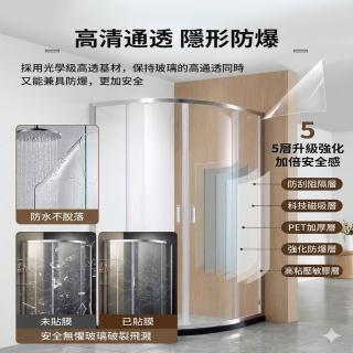【FioJa 費歐家】90x300公分 自黏 玻璃 防爆膜 安全透明保護膜 窗戶浴室移門貼膜 商場櫥窗 帶膠PET