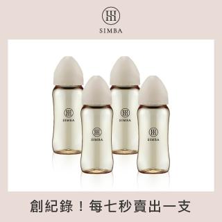 【Simba 小獅王辛巴】蘊蜜鉑金PPSU寬口防脹氣奶瓶4支組(360ml/主導式餵奶專用)