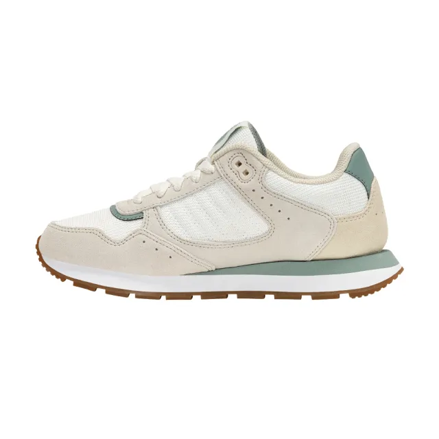 【K-SWISS】經典運動鞋 VISTA RUNNER T 休閒 女鞋 米白莫藍迪綠色 99459-164-M