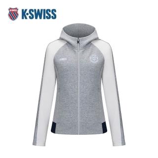 【K-SWISS】連帽針織外套 Knit Hoodie Jacket 休閒 女外套 灰色 1913275-963