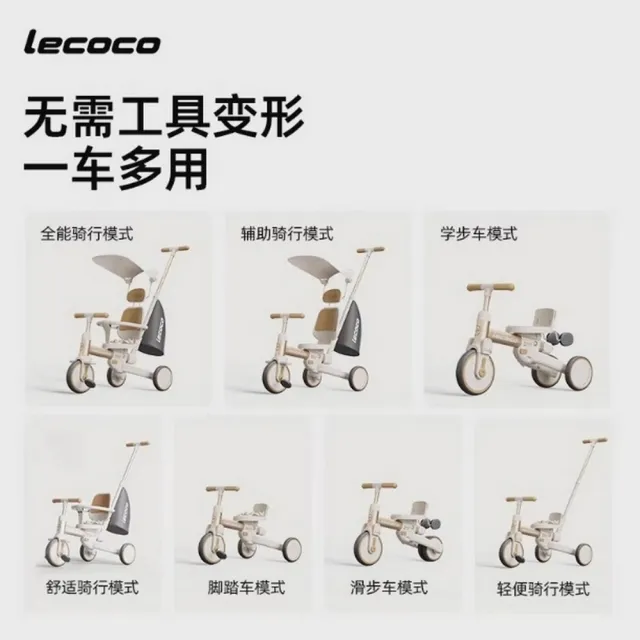 【Lecoco】樂卡兒童多功能三輪車S3max-24(三輪車 滑步車)