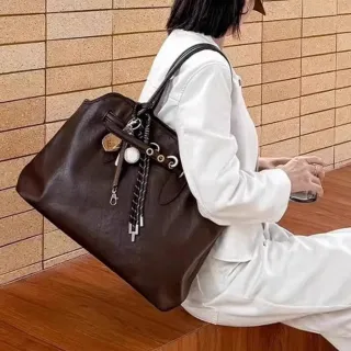 【MoonDy】包包 韓國狗牙包 送小包馬掛飾 防髒防水女包 大容量 托特包 單肩包女 側背包 子